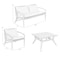 Armen Living Brighton 4 Piece Outdoor Patio Seating Set in Dark Eucalyptus Wood with Gray Rope and White Cushions 840254336100 - alternate 3